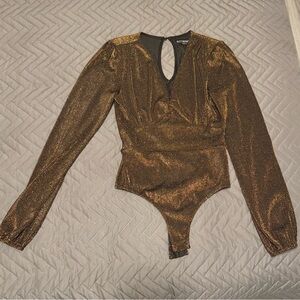 Kittenish Metallic Bodysuit